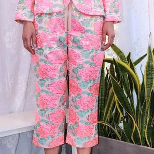 For Love and Lemons Hot Pink Brocade pants